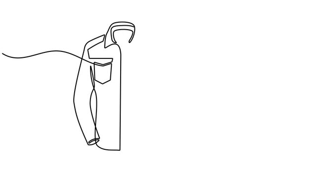 Abstract men's formal suit, jacket hanging on a hanger, Self drawing animation one continuous line draw, Minimal Suit Icon Animation Video