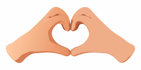 Obraz premium Two hands forming a heart shape against a white background symbolizing love and connection
