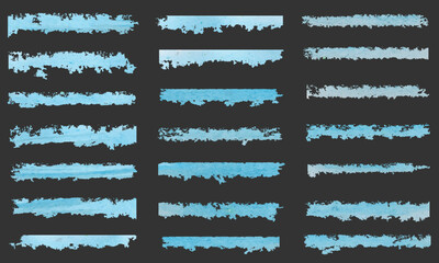 Blue Watercolor Brush Strokes | Textured Grunge Paint Set