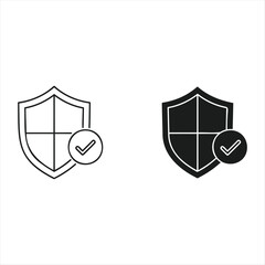 shiny silver security shield icon illustration