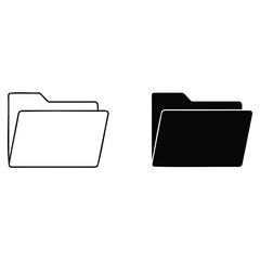 vector folder icon with documents and paper illustration