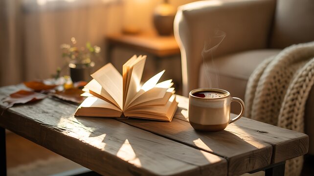 still life with coffee and book