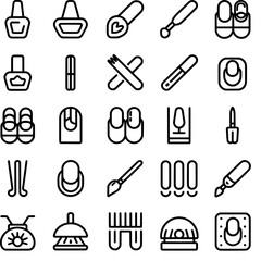Modern Trendy Nail Art Editable Stroke Line Icon Set for with Clean Pixel Perfect Designs that are Editable Scalable and Ideal for all Creative Web, Apps, Print and Branding Industries