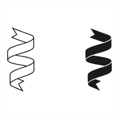 Festive Ribbon Icon: Elegant minimalist design of a ribbon icon, perfect for celebratory themes. It can evoke a sense of festivity. 