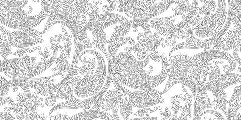 vector traditional paisley seamless pattern on white  background