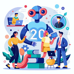 business people icons set