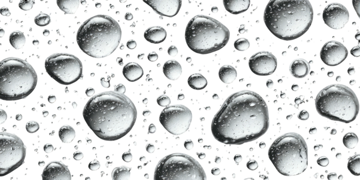 Close-up image of water droplets on a dark surface, creating a wet and reflective texture effect