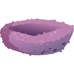 Pixel Art Purple Bowl With Textured Rim Isolated on Transparent Background
