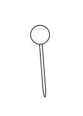 Simple Line Art Icon of a Pushpin
