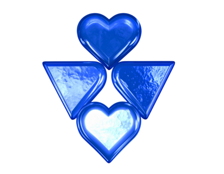 Firefly_Realistic soccer ball on a grassy field - Firefly_Three glossy blue hearts in various styles