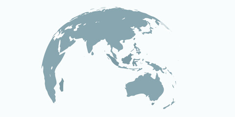 Stylized globe showing asia australia and pacific ocean on a white background © Juel