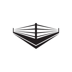 Minimal Boxing Ring Vector | Isometric Fight Stage Icon | 3D Sports Arena Logo Design
