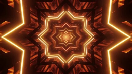 Abstract star tunnel with neon lights for background or design element - Powered by Adobe