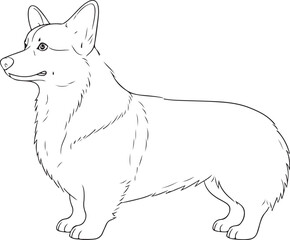OUTLINE SILHOUETTE DOG FOR COLORING PAGE