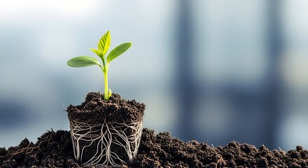 Seedling with Roots Exposed: Growth and Potential