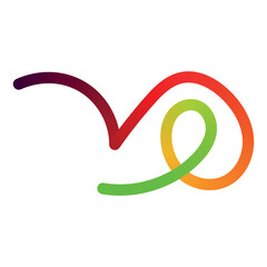 Abstract gradient swirl line art shape background 