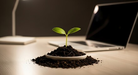 Sprout on Desk: Growth, Innovation, and Sustainability