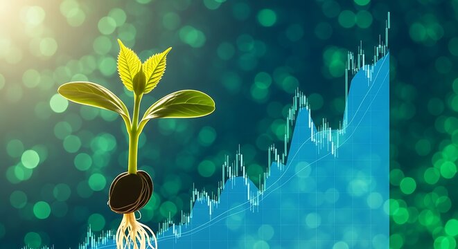 Growth Chart: Seedling and Rising Market Graph