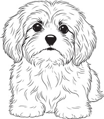 OUTLINE SILHOUETTE DOG FOR COLORING PAGE