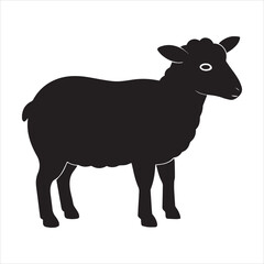 Sheep black silhouette vector, Sheep animal vector icon