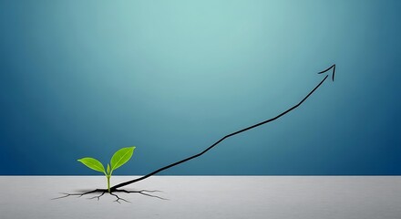 Growth Sprout with Rising Arrow