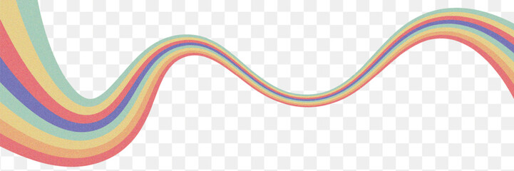 Vintage retro style vector lines, rainbow wavy stripes