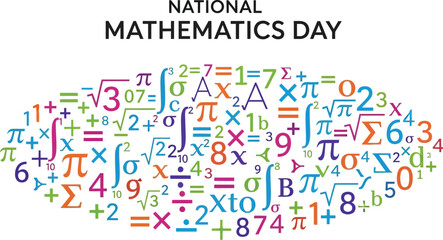 Obraz premium National mathematics day with math symbols