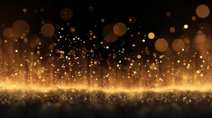 Elegant gold bokeh background with soft silhouette and shimmering light effects creating a warm abstract backdrop for festive invitations luxury event design posters web banners and modern branding
