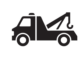 Naklejka premium Tow truck icon, Tow truck solid vector