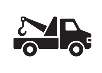 Tow truck icon, Tow truck solid vector