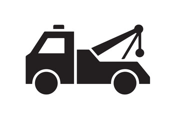 Tow truck icon, Tow truck solid vector