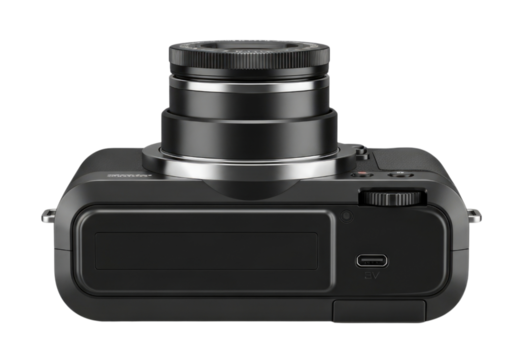 Digital camera top view transparent background cutout png