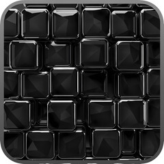 Sleek, modern black gemstone pattern with elegant facets and reflective surfaces, perfect for luxury branding and sophisticated designs.