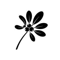 Elegant mistletoe branch with berries, a classic symbol of holiday romance and festive cheer, perfect for winter designs.