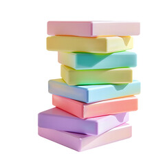 Stack of colorful pastel colored soap bars