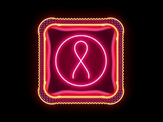 Condom package icon for safe sex awareness vector icon illustration on dark.