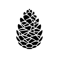 Elegant pine cone outline, a symbol of nature's intricate design, perfect for seasonal themes and organic branding projects.