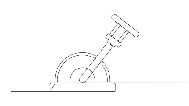 Lever continuous one line drawing animation, Lever Outline Icon, Vector illustration, Lever icon set, vector illustration on white background, Continuous one line drawing, Lever icon isolated on white