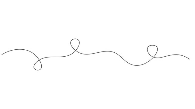 squiggle line continuous one line drawing animation, Squiggle line animation continuous one line drawing, Squiggle line animation continuous one line drawing, Abstract hand drawn dividing thin wave