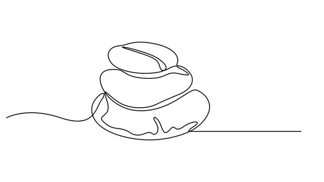 stacked stones continuous one line drawing animation, Self drawing animation with one continuous line draw, Abstract stack of hot stones, SPA logo, massage, Butterfly On Stone Pile Continuous Line