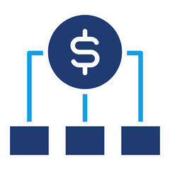 Money Allocation Blue Color Icon