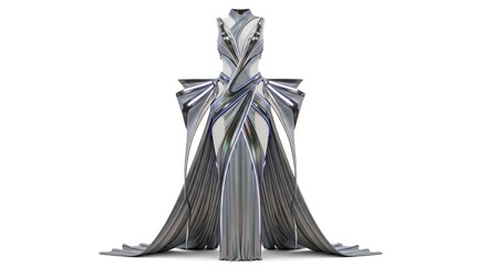 Pure Elegance The Girl dress 2050 style in white background