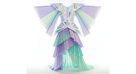 Pure Elegance The Girl dress 2050 style in white background