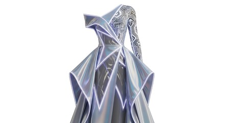 Pure Elegance The Girl dress 2050 style in white background