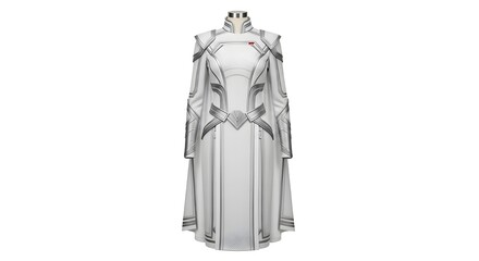 Pure Elegance The Girl dress 2050 style in white background