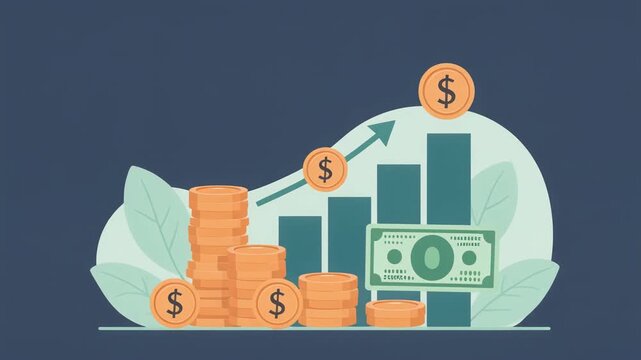 Investment Growth Chart Money, Finance, Business Success, Increasing Profits