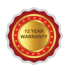 Premium 12 Year Warranty Seal Badge – Gold and Red Guarantee Emblem
