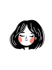 Vector illustration minimal female portrait line art