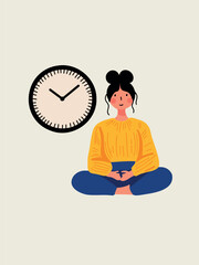 Vector illustration time management woman design