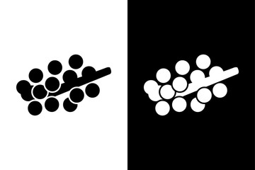 Black Pepper Silhouette Design. Cooking Spice Vector Illustration on White and Black Background